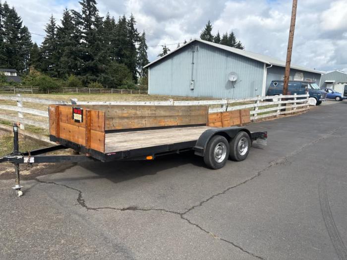 16' Flat Deck Trailer With Removable Sides