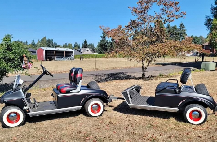 1987 Club Car DS Golf Cart With Matching Trailer