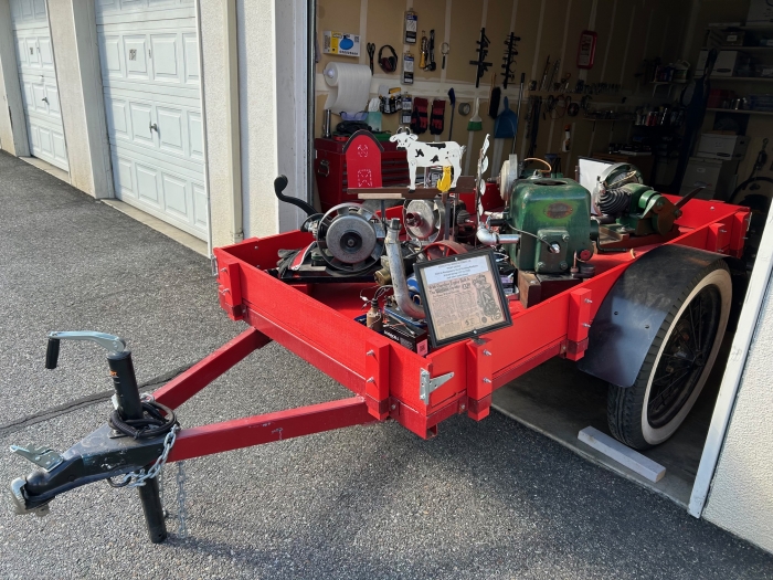 Custom Built Trailer With 6 Antique, 1 Cylinder Engines Mounted